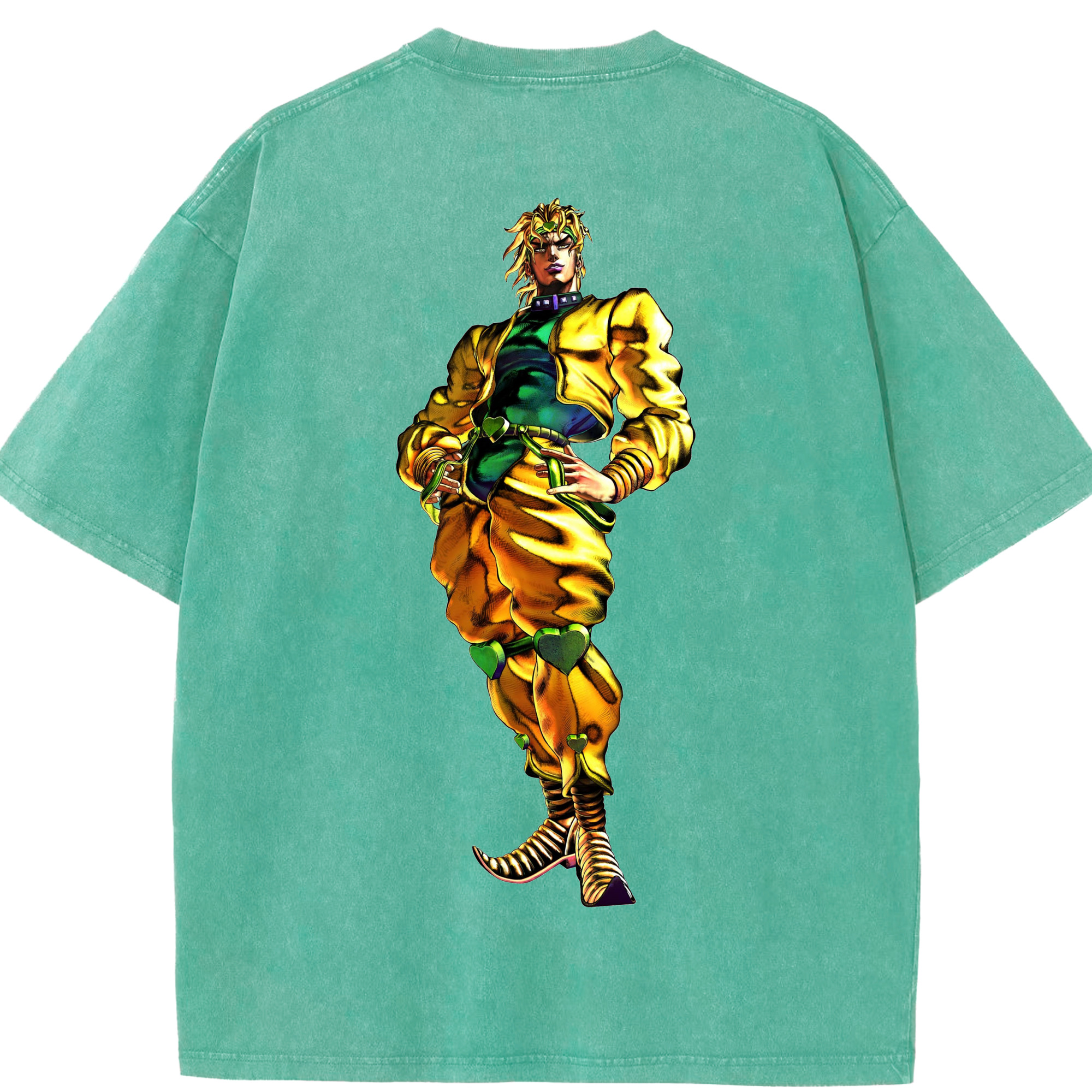 （画像用） ジョジョの奇妙な冒険 ディオ?ブランドー JoJo's Bizarre Adventure Dio Brando 綿100% ヴィンテージ風 半袖Tシャツ（背面プリント）